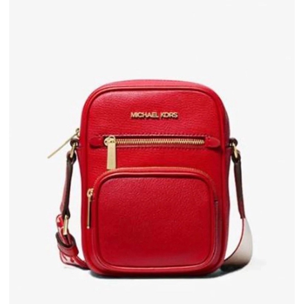 Michael Kors Jet Set Charm medium Dome Crossbody Bag Red Purse NWT
